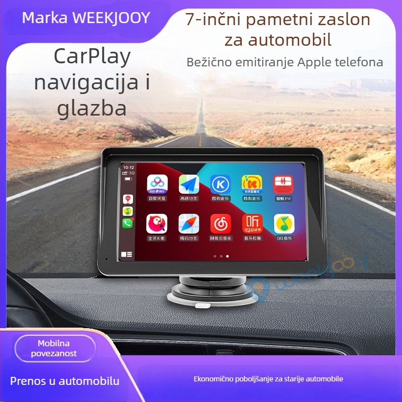 Uređaj za automobil: pametni zaslon s bežičnim projekcijom, model X70, Linux OS, četverojezgreni, podržava Apple CarPlay i Huawei HiCar, karte Amap/Baidu/Tencent