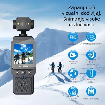 360° okretna Wi‑Fi kamera za akciju, anti‑drhtanje, 1080p video, 2MP fotografije, prijenosni vanjski snimač