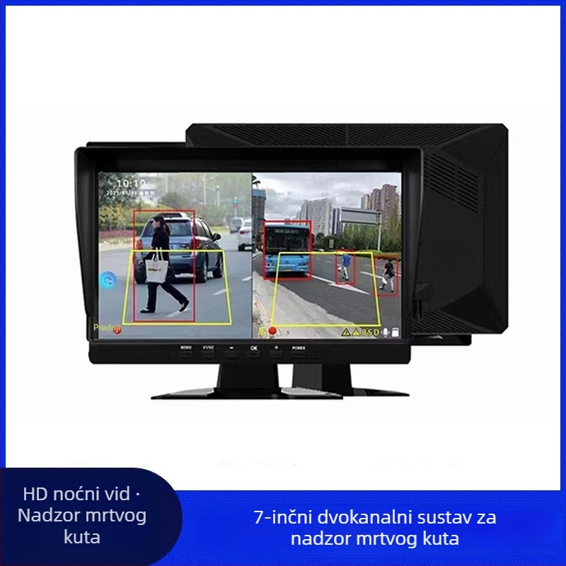 Kamionska dash kamera s HD noćnim vidom, BSD nadzor mrtvih kutova, upozorenja pješacima i vozilima, zaštita od krađe goriva noću