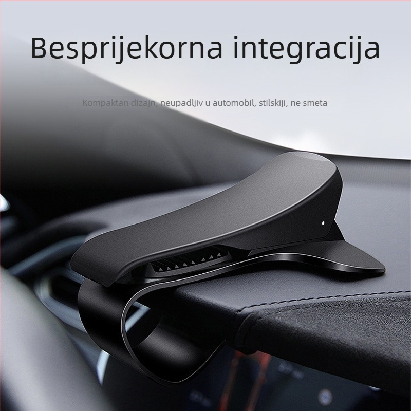 Držač za telefon na instrument tabli automobila s HUD direktnim pogledom, ABS materijal, 360° rotacija, nosač središnje konzole
