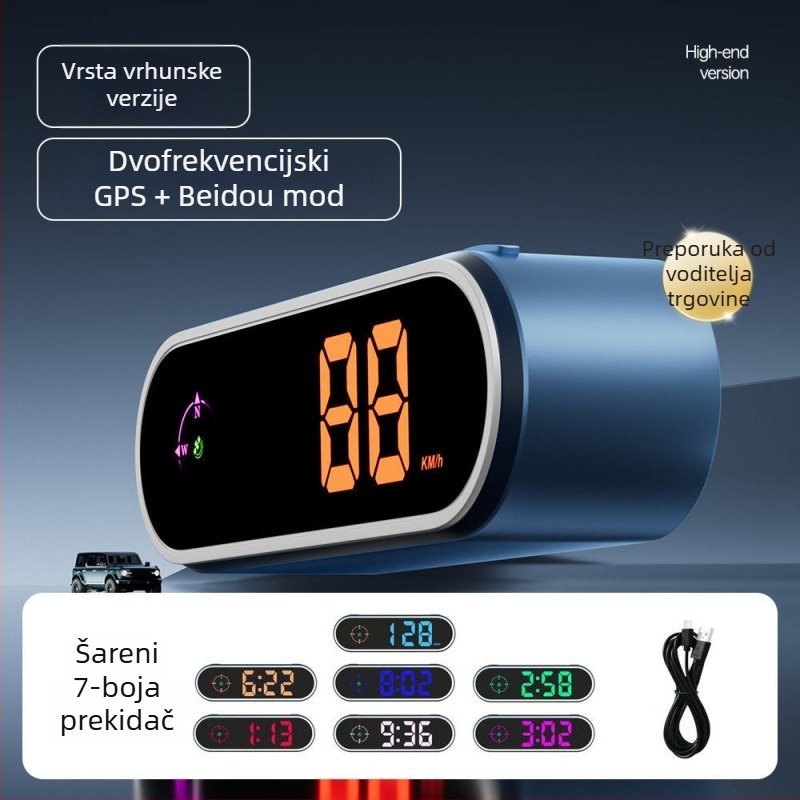 Automobilski HUD (Head-Up Display) s Beidou navigacijom, glasovnim upozorenjima, universalna kompatibilnost, model 2025