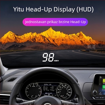 Yi Tu A100 HUD za automobil s LED zaslonom, rezolucija 1296, napajanje OBD