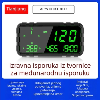 General Tian HUD za automobil s GPS-om, brzinomjerom, odometrom, alarmom brzine i kompasom — univerzalna kompatibilnost