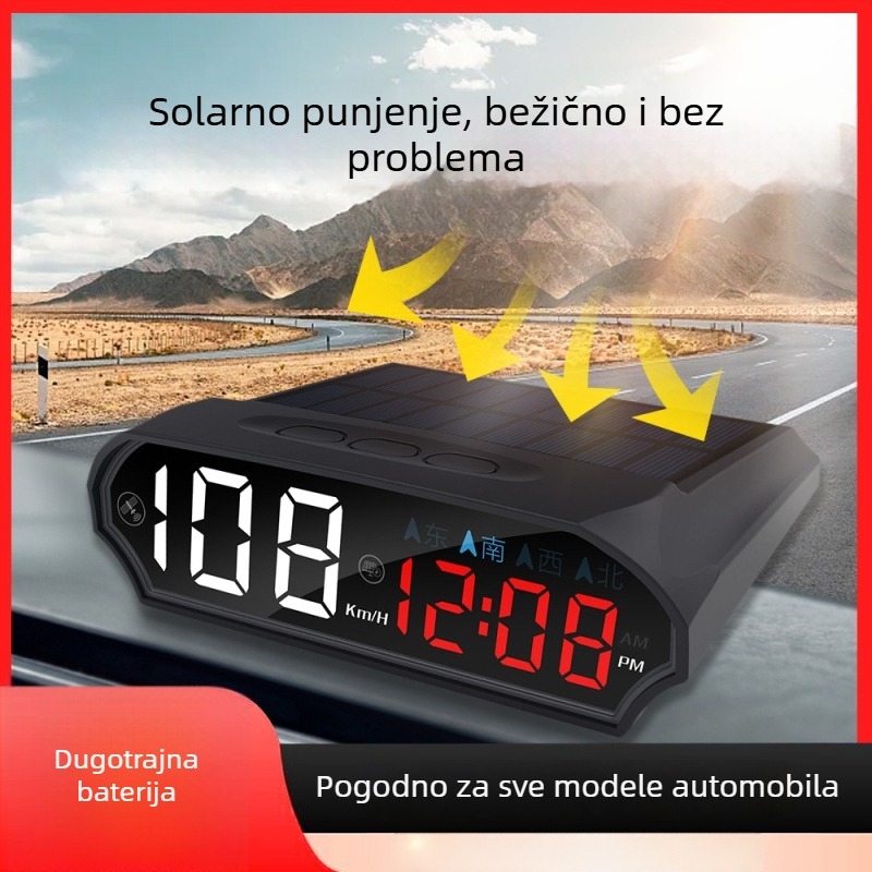 2025. godišnji model, solarni HUD zaslon s radar detektorom, bežični šareni GPS, minimalistički dizajn