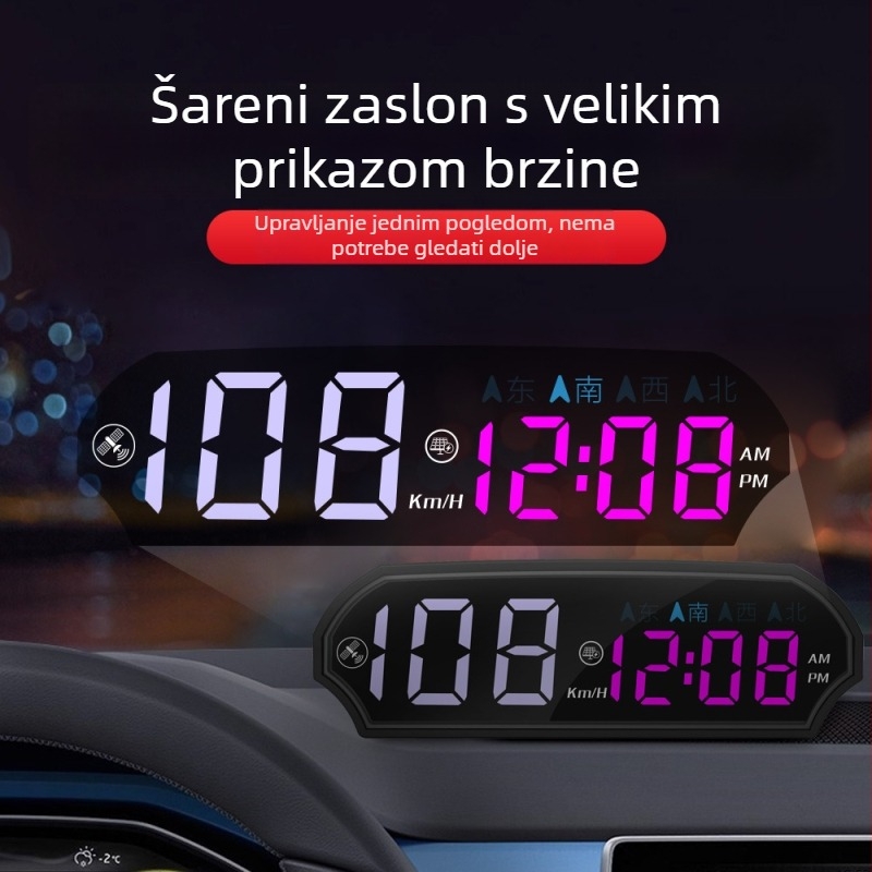2025. godišnji model, solarni HUD zaslon s radar detektorom, bežični šareni GPS, minimalistički dizajn
