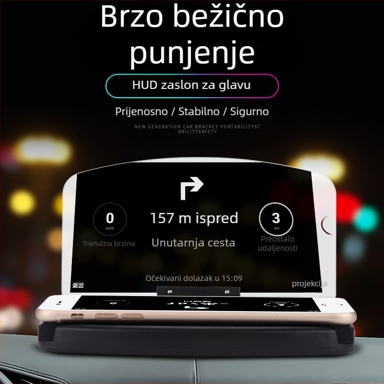Auto nosač za telefon s HUD zaslonom, XC90 model, plastično kućište, univerzalna kompatibilnost, podrška prilagodbi