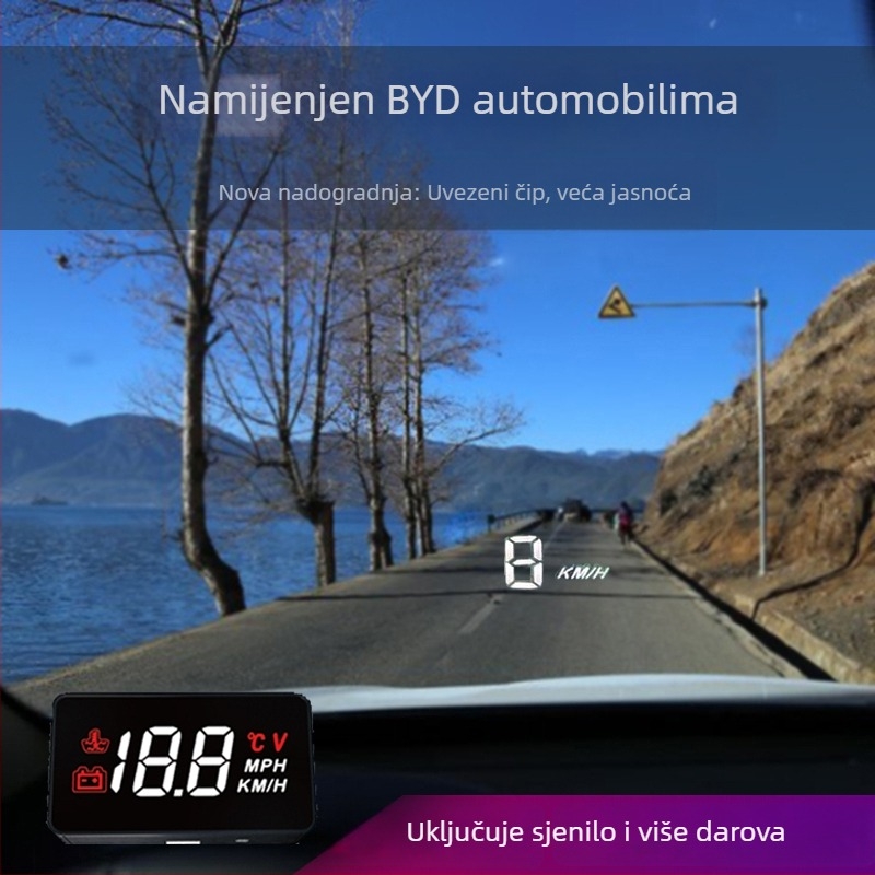 Head-Up Display za BYD Qin, Song, Yuan EV, Tang, S7 i Han — automobilski HUD s OBD, visoka rezolucija