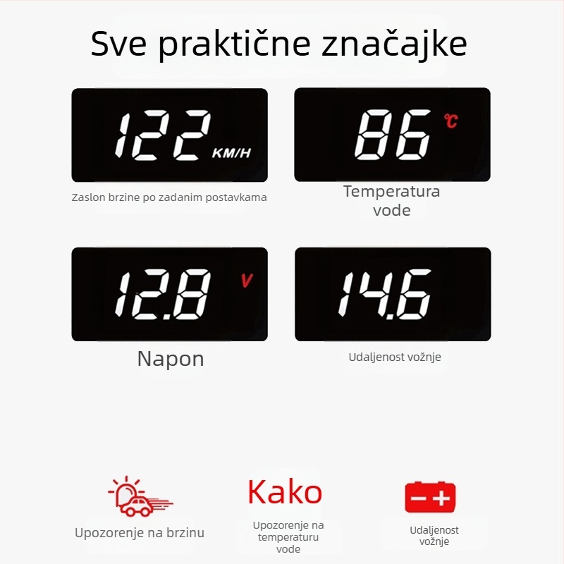 Head-Up Display za BYD Qin, Song, Yuan EV, Tang, S7 i Han — automobilski HUD s OBD, visoka rezolucija