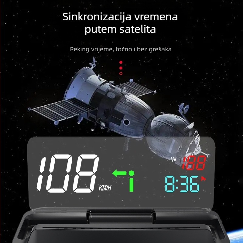 Big Plus HUD zaslon za automobil s GPS navigacijom, USB napajanjem, sklopni dizajn