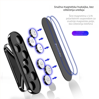 Yesido magnetski rotirajući nosač za telefon u auto, kućište od legure