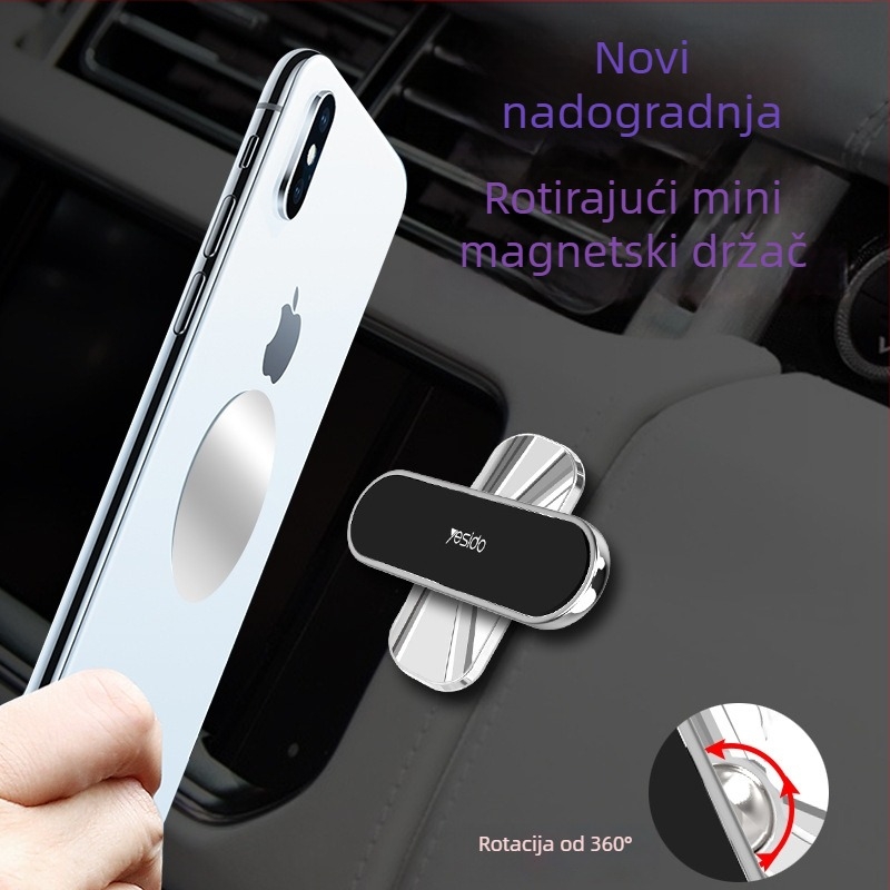 Yesido magnetski rotirajući nosač za telefon u auto, kućište od legure