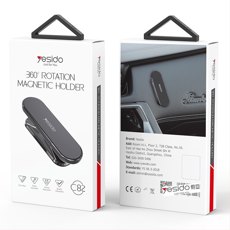 Yesido magnetski rotirajući nosač za telefon u auto, kućište od legure