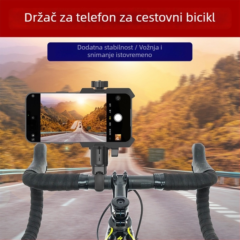 Držač telefona za bicikl – tip nosača automobilske vrste za cestovni, planinski i električni bicikl, drveno kućište, opći stil
