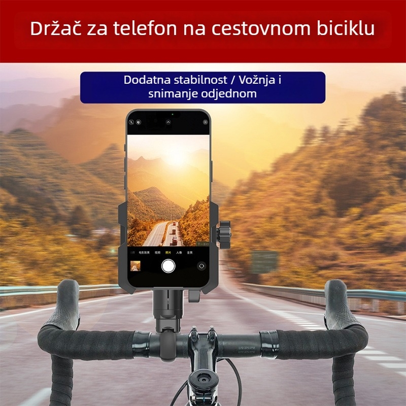 Držač telefona za bicikl – tip nosača automobilske vrste za cestovni, planinski i električni bicikl, drveno kućište, opći stil