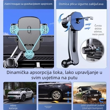 Držač za mobitel u autu – legura, opći stil, kompatibilan s otvorom za ventilaciju, prilagodljiv