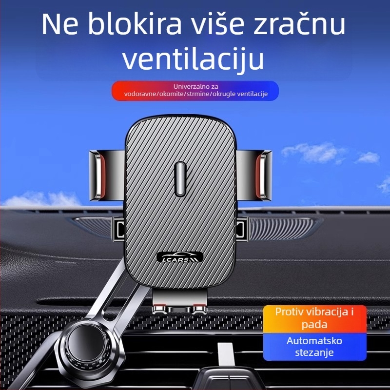 Držač za mobitel u autu – legura, opći stil, kompatibilan s otvorom za ventilaciju, prilagodljiv