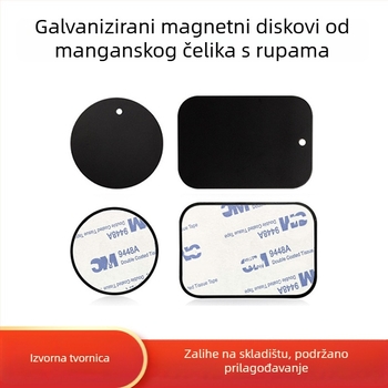Perforirani magnetski list s matnom crnom završnom obradom, magnetske zakrpe kvadratnog i kružnog oblika, s 3M ljepilom za držač automobila