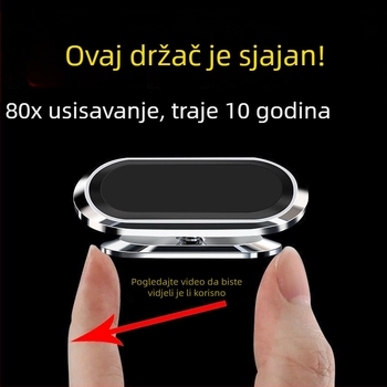 Auto držač za telefon s magnetskom usisnom bazom, kućište od cinkove legure, univerzalna kompatibilnost, prilagodljivo držanje