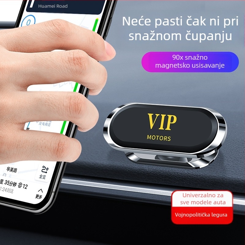 Auto držač za telefon s magnetskom usisnom bazom, kućište od cinkove legure, univerzalna kompatibilnost, prilagodljivo držanje