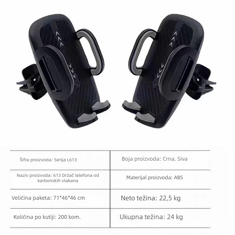 Držač za telefon u automobilu, plastičan, univerzalan, prilagodljiv
