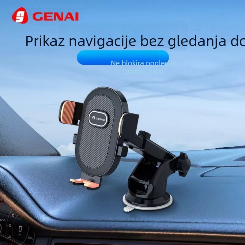 GN-Z03 Gravitativni držač za auto, aluminijska konstrukcija, snažna vakuumska čašica, 360° rotacija, horizontalna i vertikalna upotreba