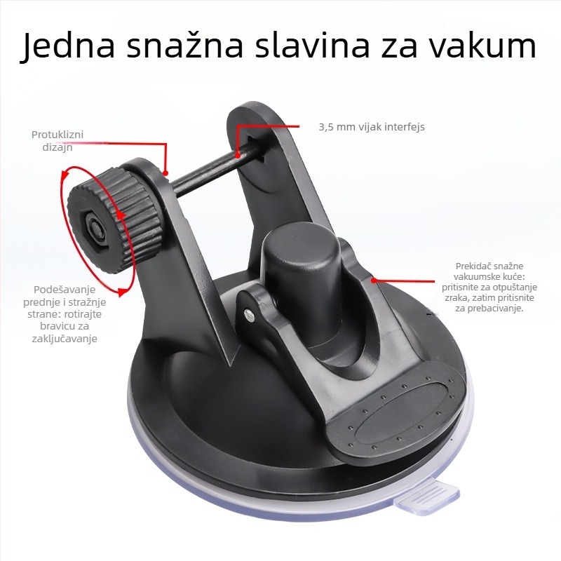 Držač za telefon u automobilu s jakom usisnom čašom, 4KG+ adhezija, XFH, plastika