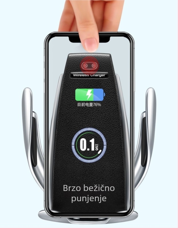 S5 držač za mobitel u automobilu s bežičnim punjenjem 10W, infracrveni senzor, nosač na otvor ventilacije