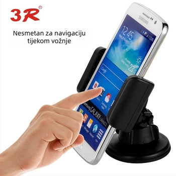 3R nosač telefona za auto s usisnom čašicom na vjetrobranskom staklu – 360° podesiva rotacija, model 3R-1005