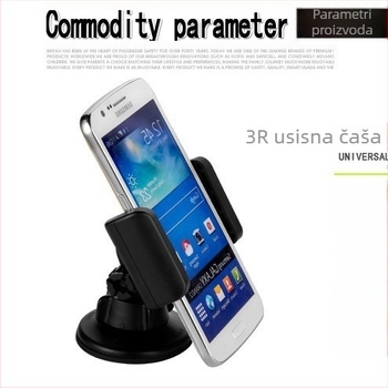 3R nosač telefona za auto s usisnom čašicom na vjetrobranskom staklu – 360° podesiva rotacija, model 3R-1005