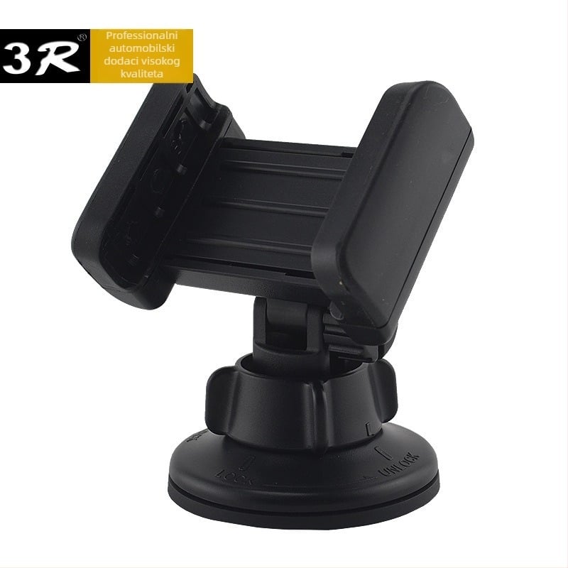 3R nosač telefona za auto s usisnom čašicom na vjetrobranskom staklu – 360° podesiva rotacija, model 3R-1005