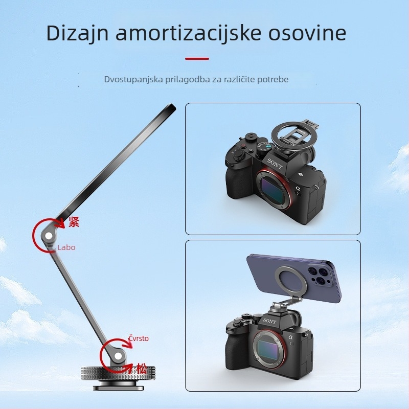 MagSafe sklopivi metalni držač za telefon za horizontalno i vertikalno snimanje, s monitorom