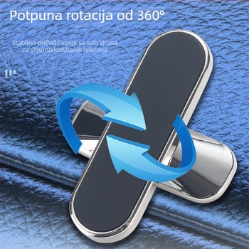 Auto nosač za telefon s magnetskim držačem, 360° rotacija, snažna usisna čašica, legura, univerzalni dizajn