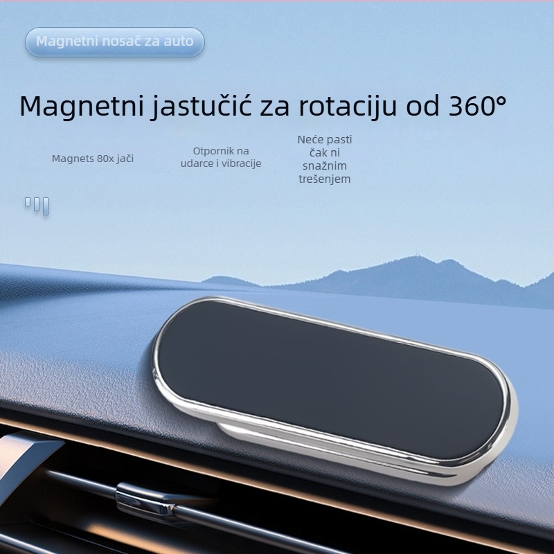 Auto nosač za telefon s magnetskim držačem, 360° rotacija, snažna usisna čašica, legura, univerzalni dizajn