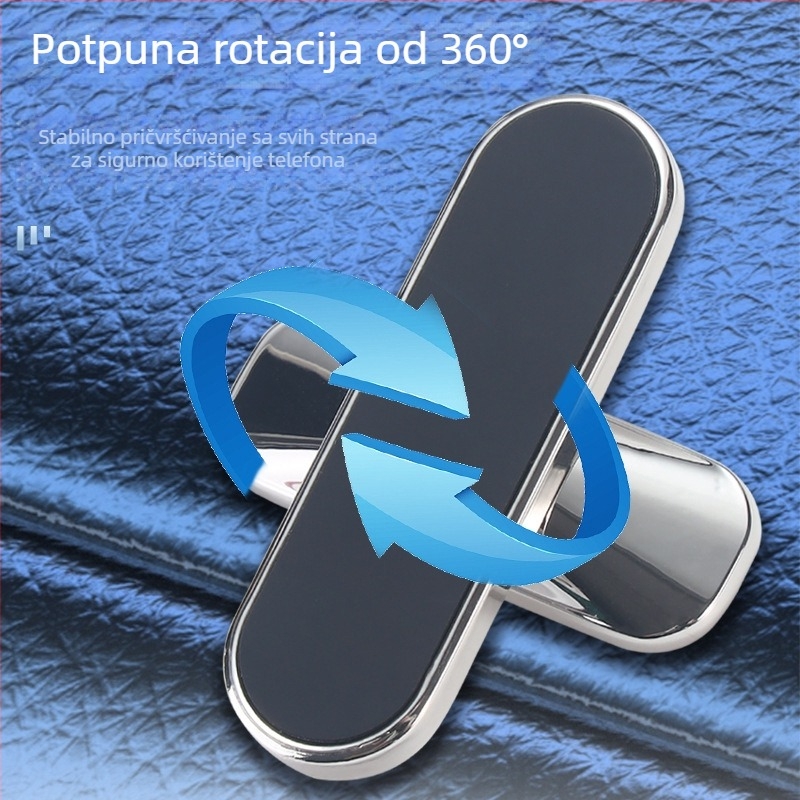 Auto nosač za telefon s magnetskim držačem, 360° rotacija, snažna usisna čašica, legura, univerzalni dizajn