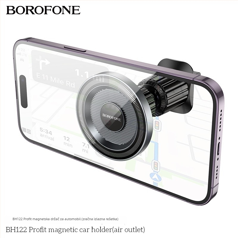 BOROFONE BH122 Automobilski držač za telefon s magnetskim prstenom za otvor klime, snap-in, univerzalni, PC+ABS