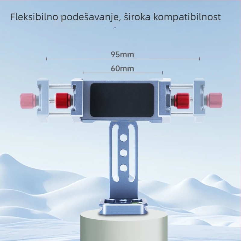 PH78 Držač za mobitel s tlmenjem, hladna šina, horizontalna i vertikalna rotacija, aluminijska legura