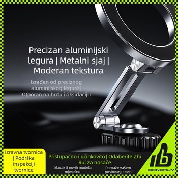 Boneruy Sklopivi držač za telefon s kamerom i hladnim pantofom – magnetska postolja s višekutnim kutovima, vijak 1/4 inča, legura
