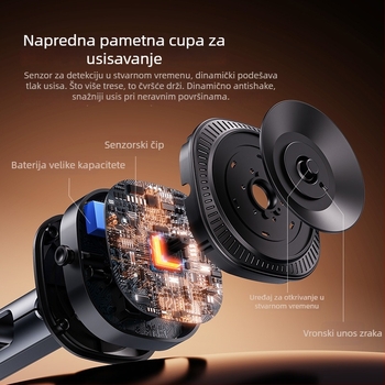Stalak za nadzorno snimanje za akcijske kamere, automobilsku usisnu Držač, aluminijska legura + ABS
