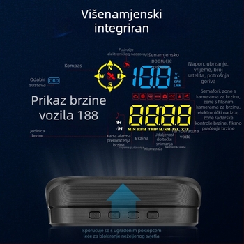 M21 Heads-Up zaslon za automobil s GPS-om – Univerzalna kompatibilnost, Ukras brzomjera