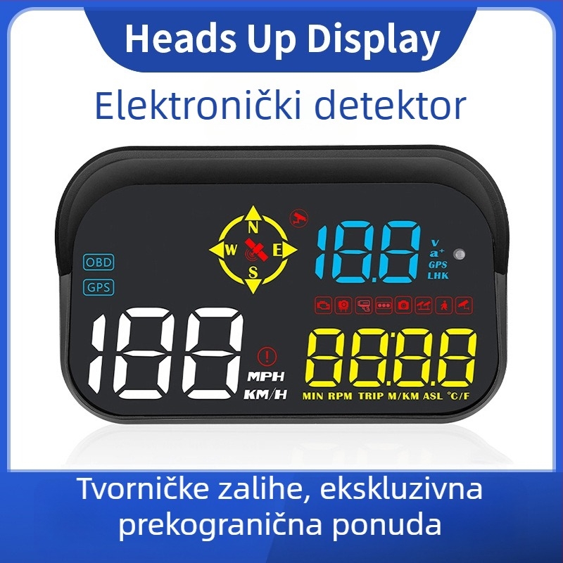M21 Heads-Up zaslon za automobil s GPS-om – Univerzalna kompatibilnost, Ukras brzomjera