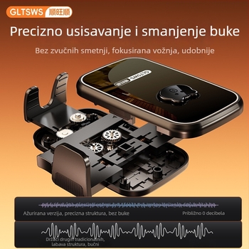 Auto držač za telefon s snap-on protiv vibracija za ventilacijski otvor, ABS materijal, crtani stil – Smooth and Prosperous