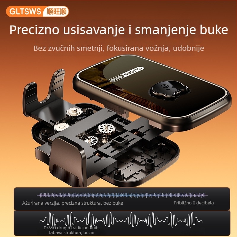 Auto držač za telefon s snap-on protiv vibracija za ventilacijski otvor, ABS materijal, crtani stil – Smooth and Prosperous