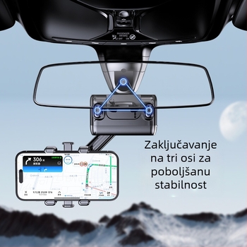Držač za telefon za stražnji ogledalo automobila s konstrukcijom užeta – univerzalni AR navigacijski nosač, snap-on ugradnja, prilagodljiv