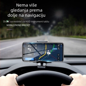 Držač za telefon u automobilu, ploču s snap-on mehanizmom, 360° rotacija, plastična konstrukcija, šifra proizvoda HUD bracket