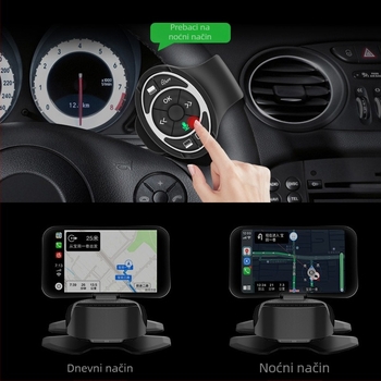 Set HUD dodatne opreme s CarPlay kompatibilnošću, OBD kabelom, daljinskim upravljačem i temeljem za ugradnju