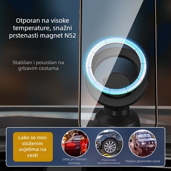 Magnetski držač za telefon u automobilu s MagSafe, za ploču instrumenta, univerzalni držač navigacije, ABS materijal, otisak logotipa