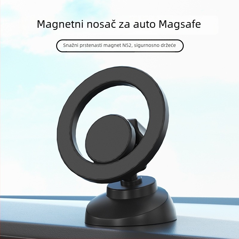 Magnetski držač za telefon u automobilu s MagSafe, za ploču instrumenta, univerzalni držač navigacije, ABS materijal, otisak logotipa