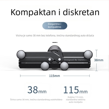 Držač za automobilsku ventilaciju od legure, minimalistički dizajn, model 03776, opća kompatibilnost