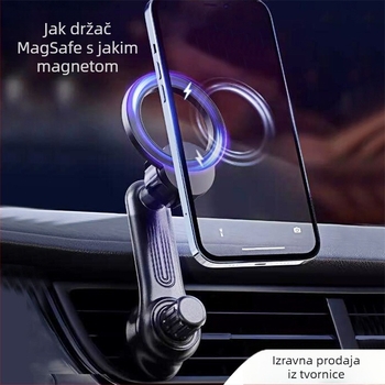 MagSafe držač za auto za telefon, na ventilacijski otvor, rotirajuće proširenje, plastično kućište, univerzalni dizajn; podrška prilagodbi; ovlaštene privatne marke.