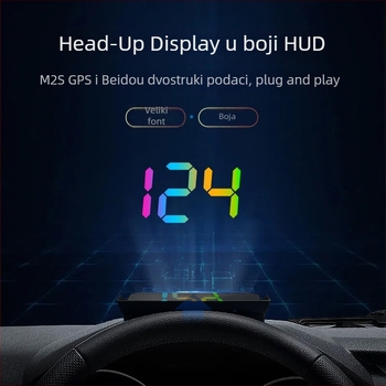 Automobilski HUD zaslon s BeiDou GPS testerom, višenamjenski HD projektor